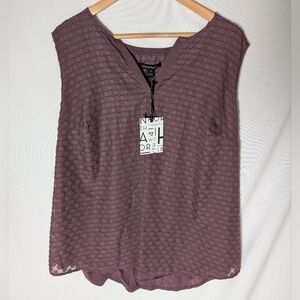 41 Hawthorn NEW Purple Textured Sleeveless Lined Blouse Size 2X